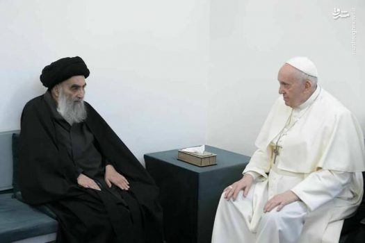پاپ فرانسیس با آیت الله سیستانی در نجف اشرف ملاقات کرد