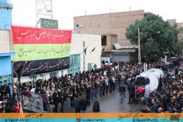عزاداری دسته های حسینی در صحن و خیابان های اطراف مسجد ابواسحق اهر
